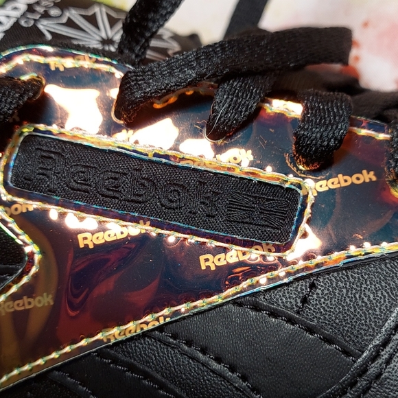 Reebok Classic Black and iridescent women's size  7.5 - Picture 4 of 12